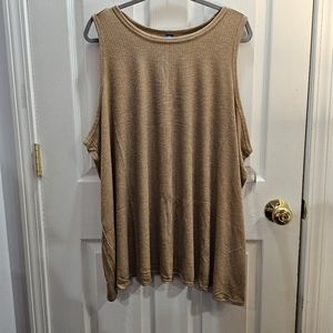 NWT Old Navy Scoop Neck Sleeveless Ribbed Luxe Toffee Top 4X